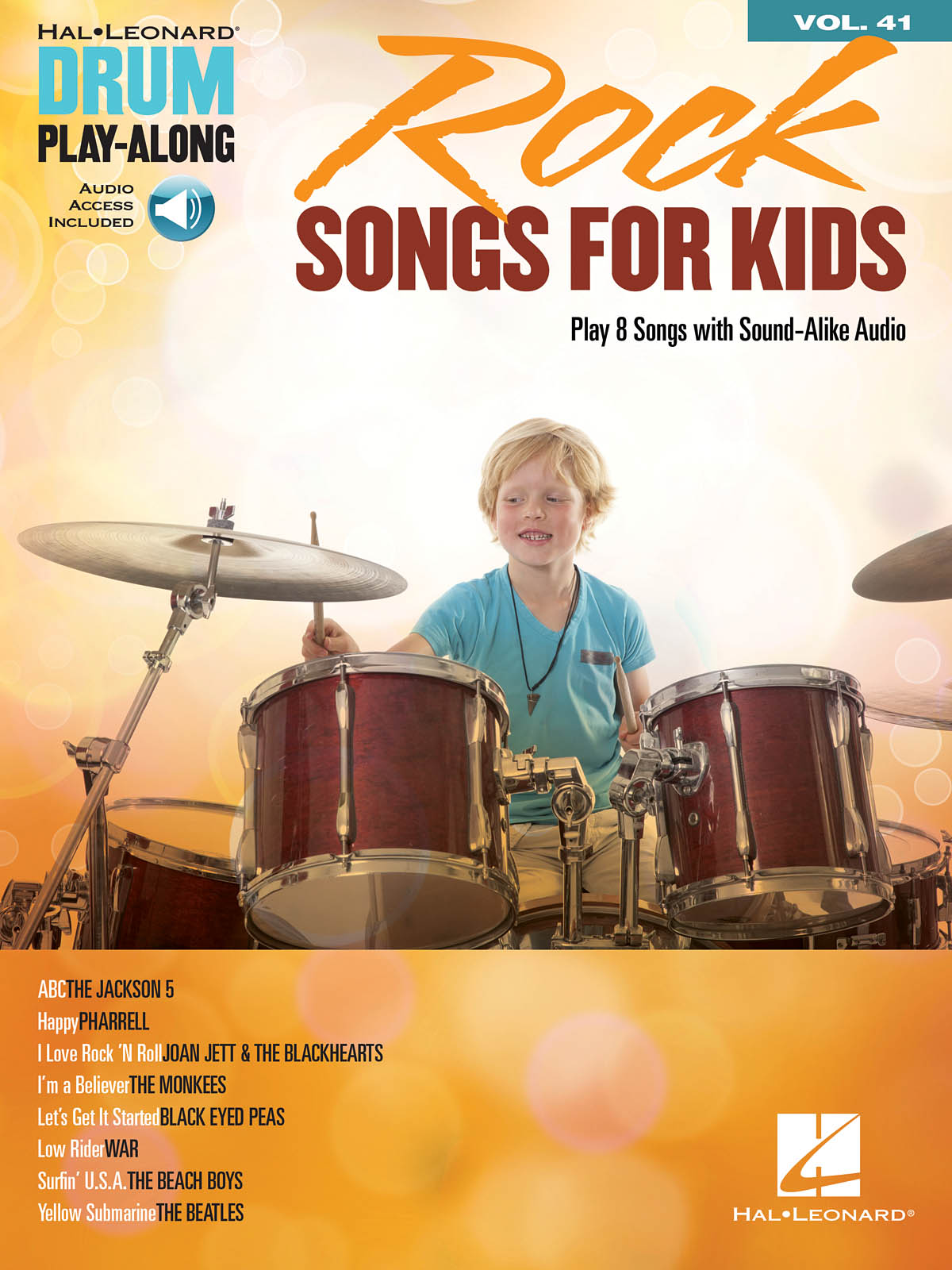Rock Songs for Kids - Drum Play-Along Volume 41 - písně pro bicí soupravu