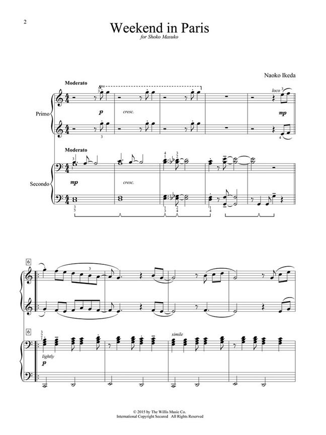 Weekend in Paris - Mid-Intermediate Level 1 Piano, 4 Hands - pro klavír