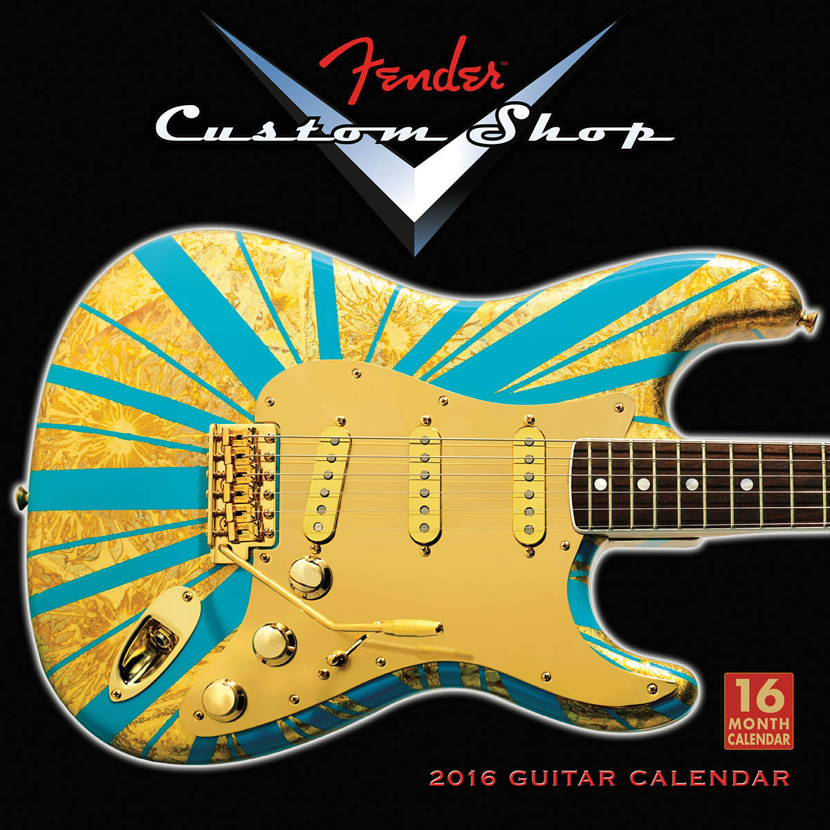 Fender Custom Shop 2016 16-Month Wall Calendar - miniatury kytar