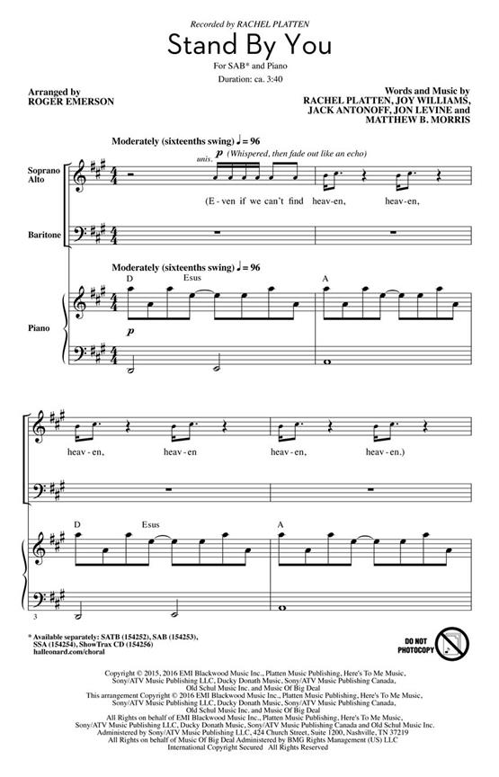 Stand By You - pro sbor SAB