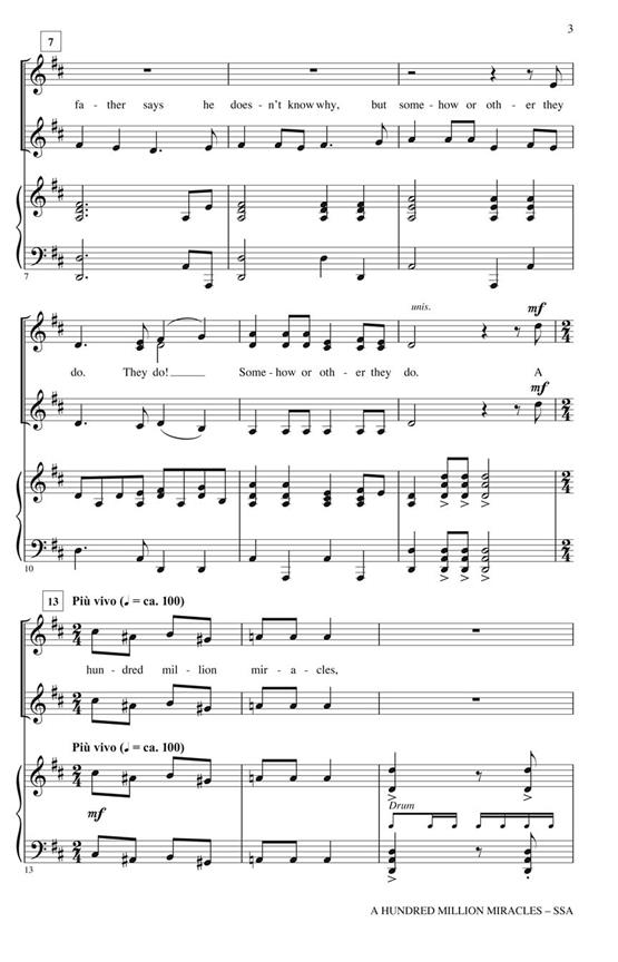 A Hundred Million Miracles - from Flower Drum Song - pro sbor SSA