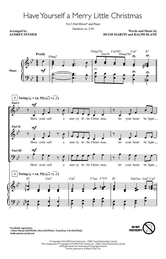 Have Yourself a Merry Little Christmas - Discovery Level 2 - pro sbor 3-Part Choir