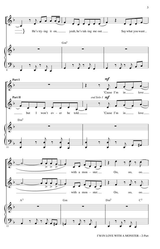 I'm in Love with a Monster - from Hotel Transylvania 2 - pro sbor 2-Part Choir
