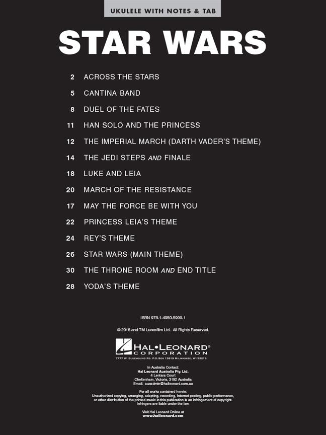 Star Wars (Ukulele) - Episode VII noty pro ukulele