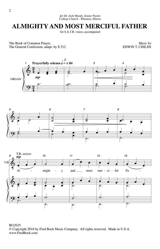 Almighty and Most Merciful Father - pro sbor SATB