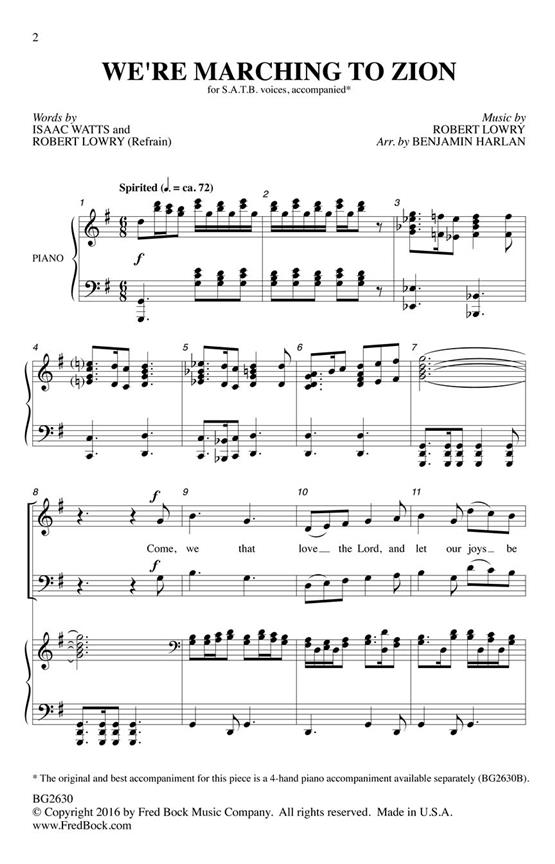 We're Marching to Zion - pro sbor SATB