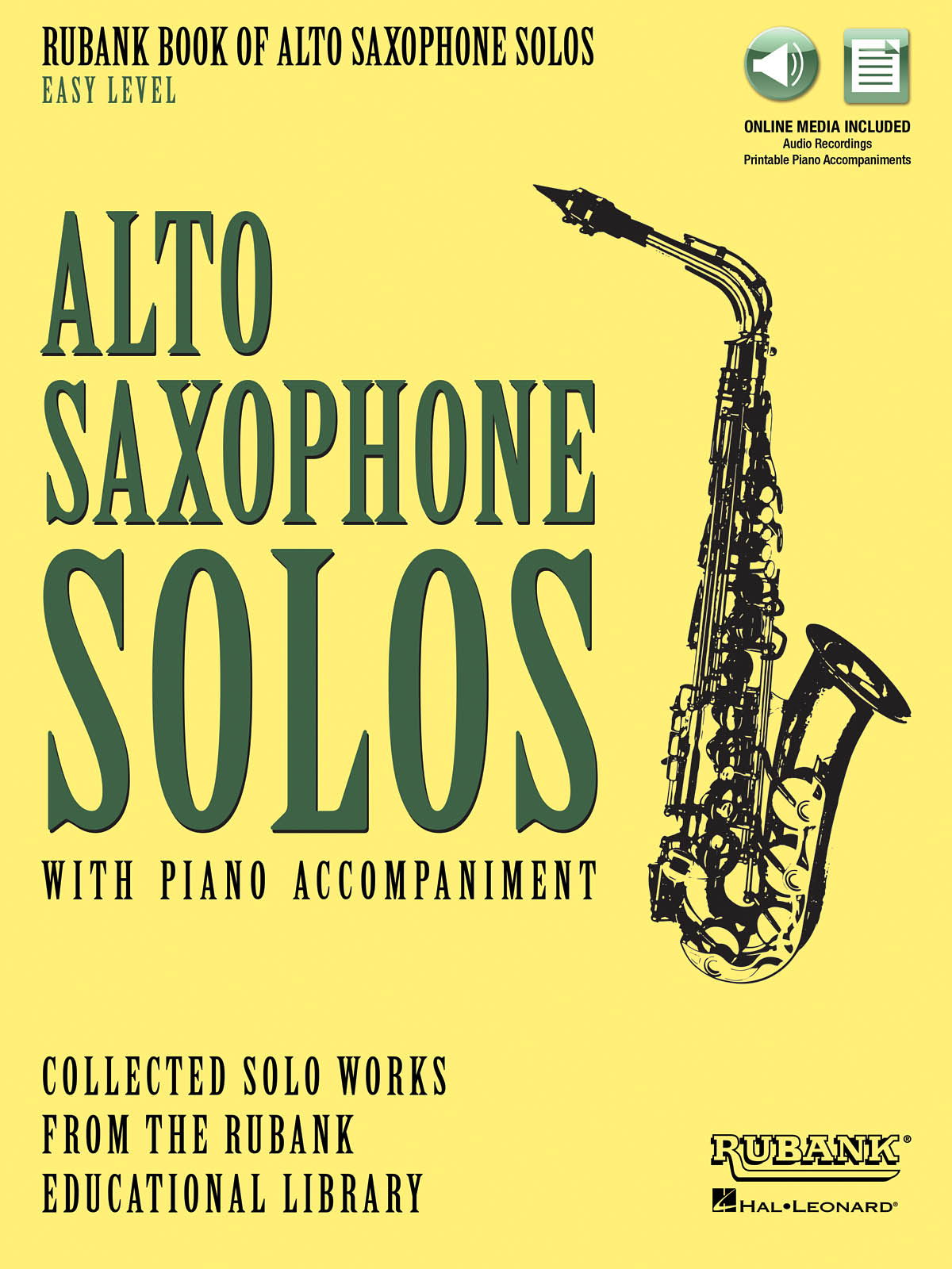 Rubank Book of Alto Saxophone Solos - Easy Level - with Piano Accompaniment