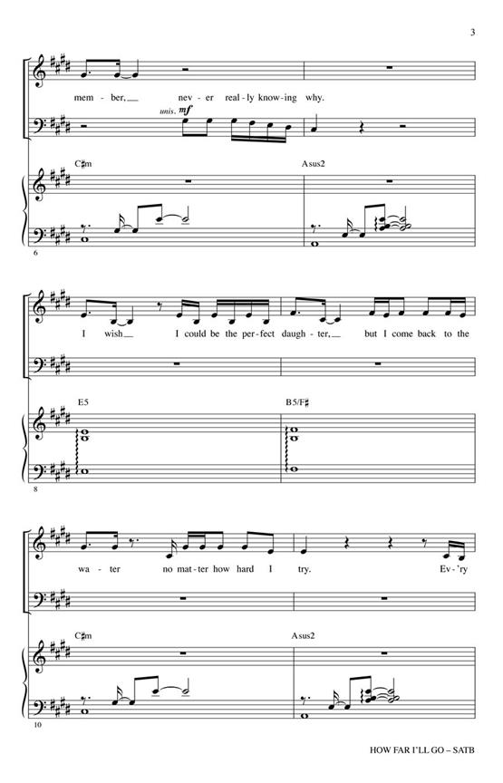 How Far I'll Go (from MOANA) - SATB - pro sbor SATB