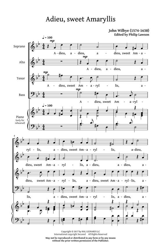 Phyllis and Amaryllis - Madrigal Collection - pro sbor SATB