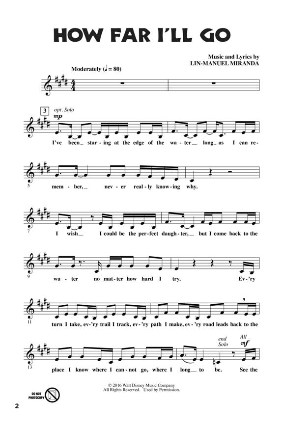 Let's All Sing Songs from MOANA - Collection for Young Voices - filmové písně pro zpěv a klavír