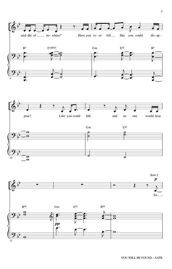 You Will Be Found - from Dear Evan Hansen - pro sbor SATB