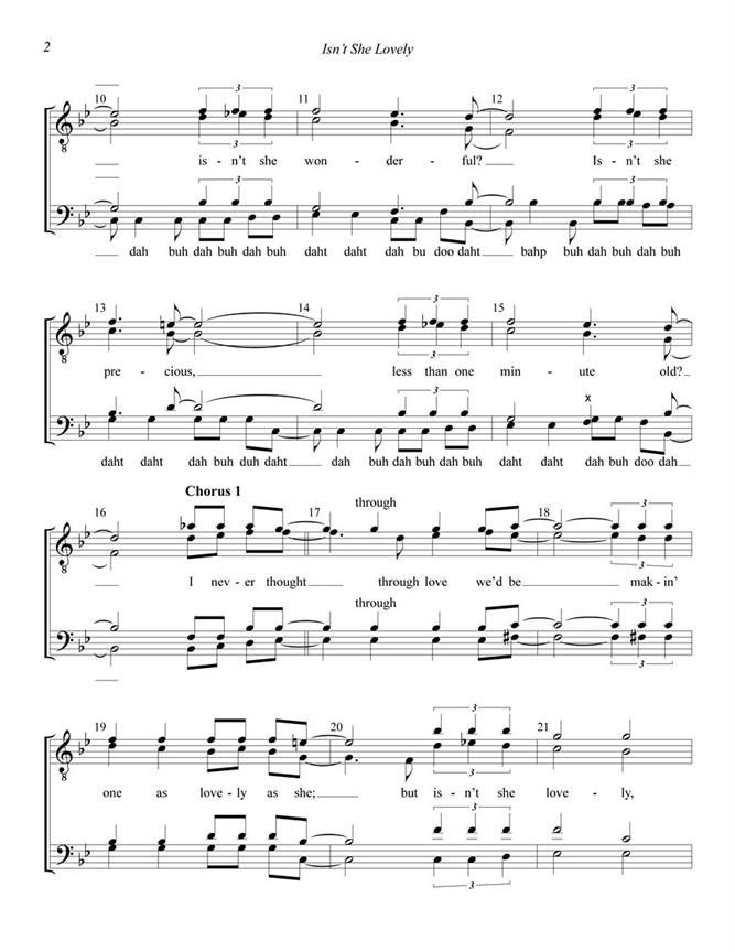 Isn't She Lovely - pro sbor TTBB a Cappella