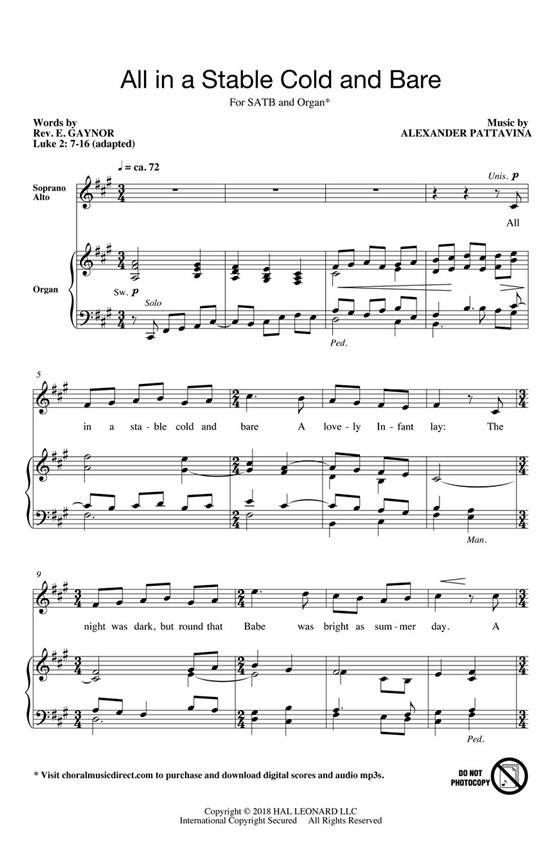 All in a Stable Cold and Bare - pro sbor SATB