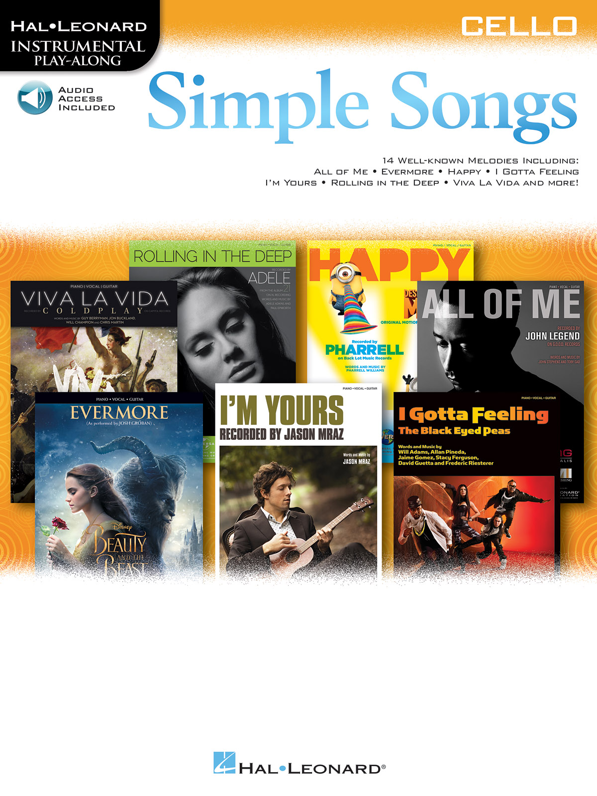 Simple Songs - Cello - Instrumental Play-Along - filmové melodie pro violoncello