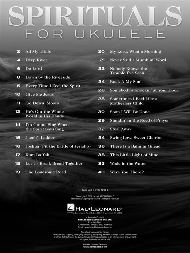 Spirituals for Ukulele - 28 Favorites to Strum & Sing písně pro ukulele