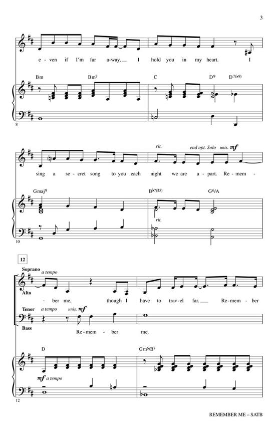 Remember Me (From Coco) - Pop Choral Series - pro sbor SATB