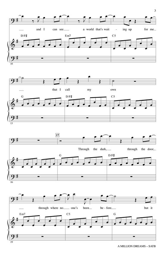 A Million Dreams - from The Greatest Showman - pro sbor SATB