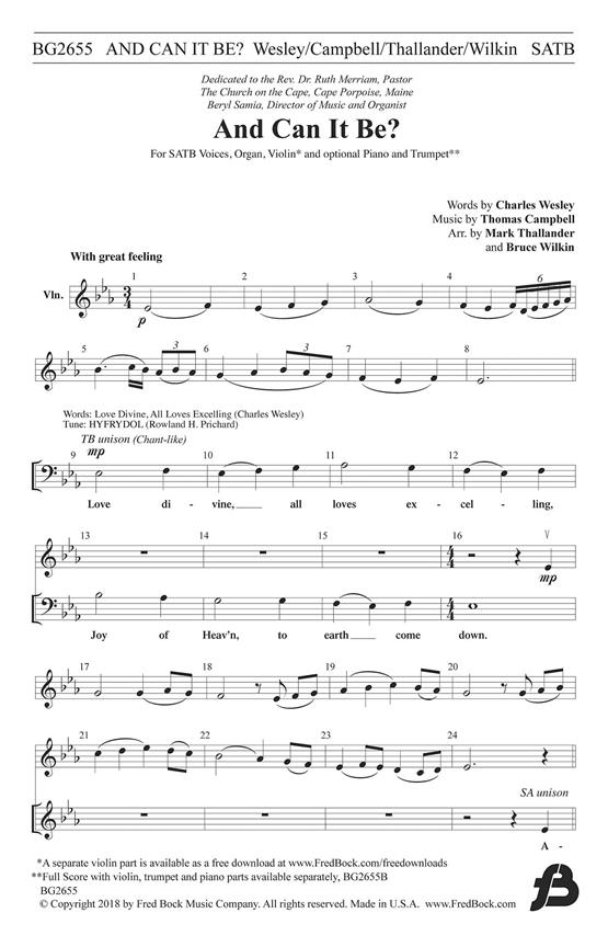 And Can It Be - pro sbor SATB