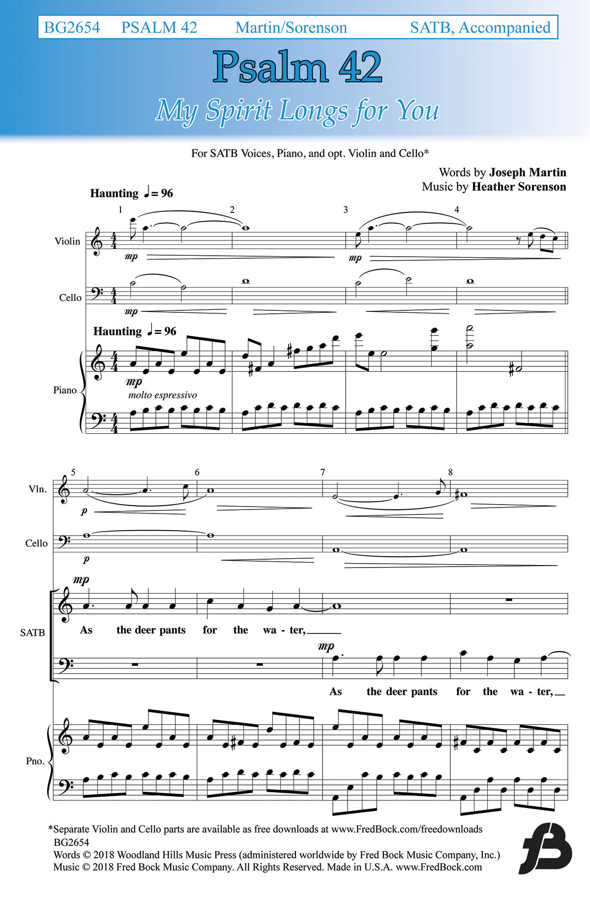 Psalm 42 (My Spirit Longs for You) - pro sbor SATB