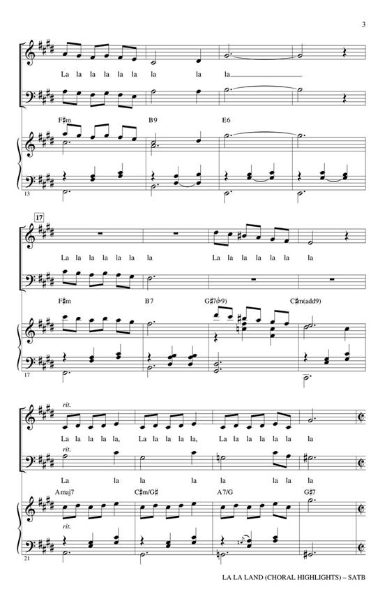La La Land - (Choral Highlights) - noty pro sbor SATB