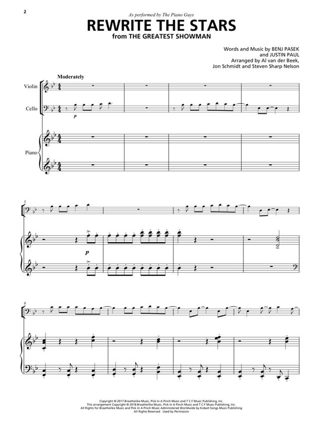 Rewrite the Stars - noty pro housle, violoncello a klavír