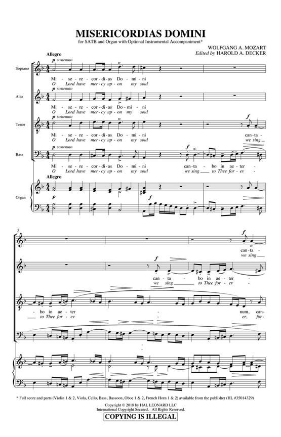 Misericordias Domini - noty pro sbor SATB