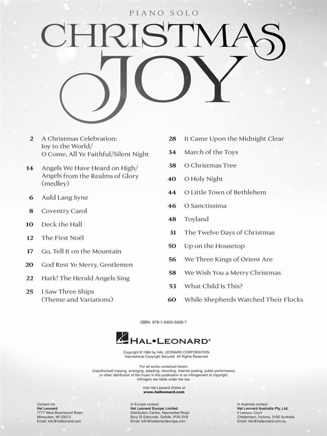Christmas Joy - známé skladby na klavír