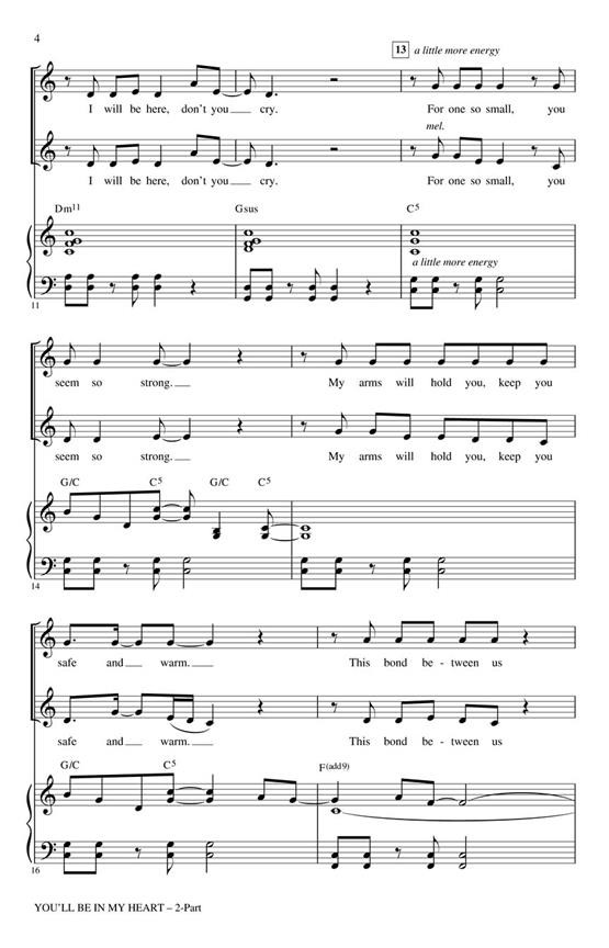 You'll Be in My Heart (from Tarzan) - Discovery Level 2 - noty pro sbor 2-Part Choir