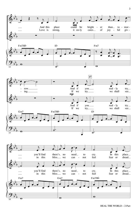 Heal the World - noty pro sbor 2-Part Choir