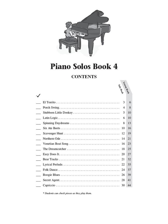 Piano Solos Book 4 - Hal Leonard Student Piano Library - učebnice na klavír
