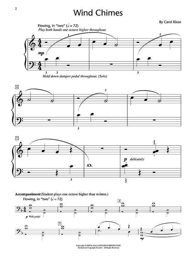 Wind Chimes - Hal Leonard Student Piano Library Showcase Solo Level 2/Elementary - pro klavír