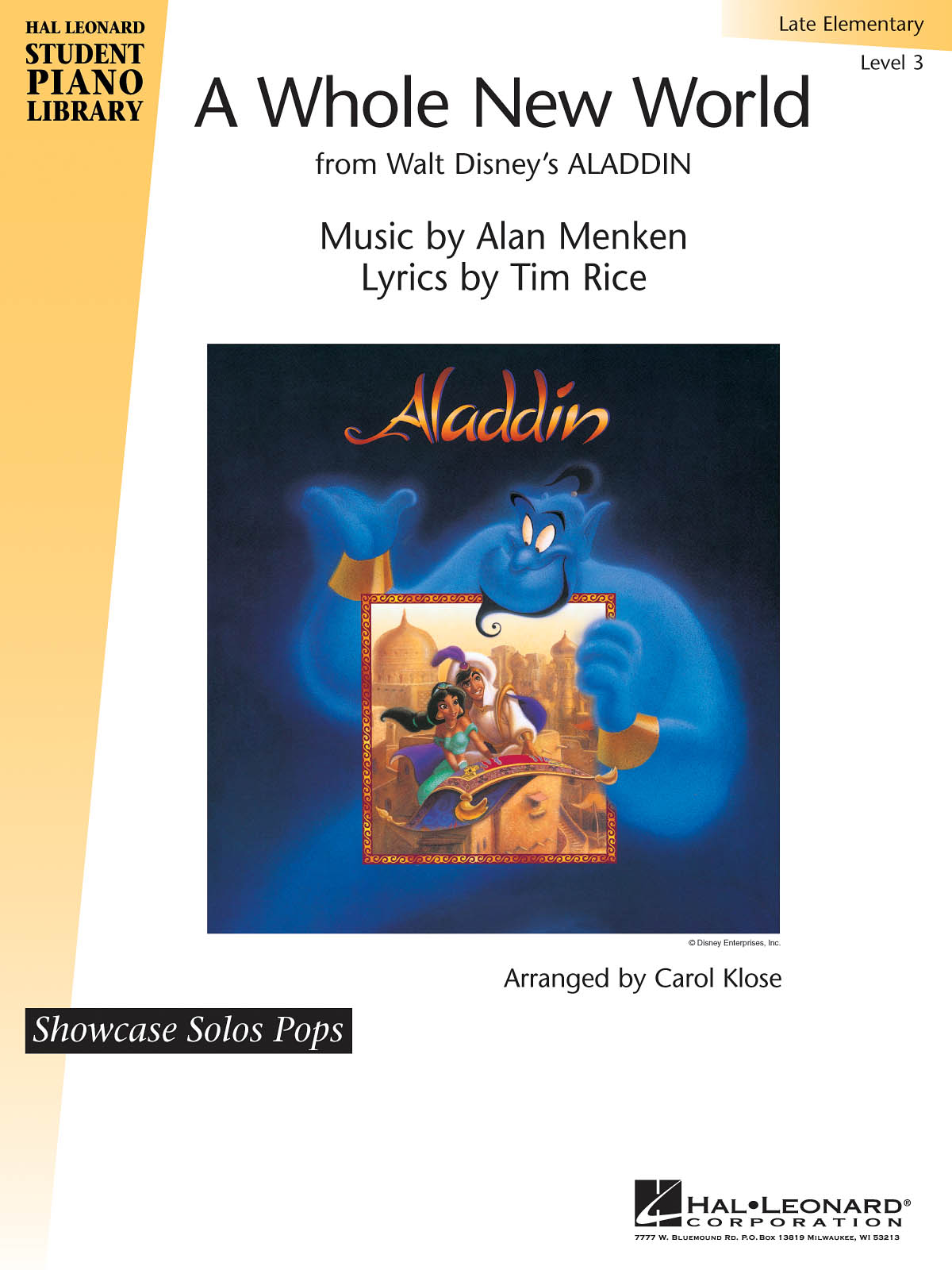 A Whole New World - Hal Leonard Student Piano Library Showcase Solos Pops Level 3 Late Elementary) - pro klavír