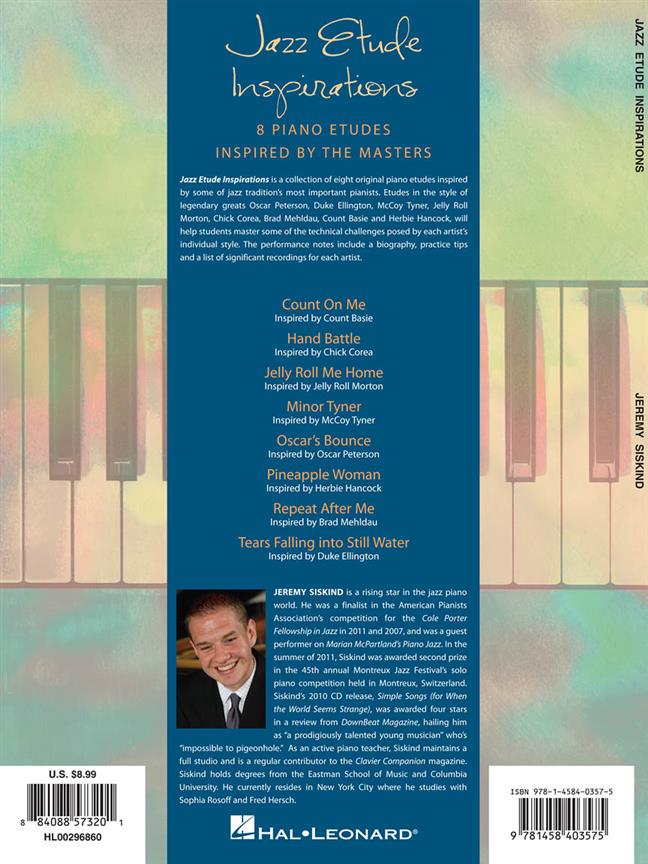 Jazz Etude Inspirations - Eight Piano Etudes Inspired By The Masters - populární písně na klavír