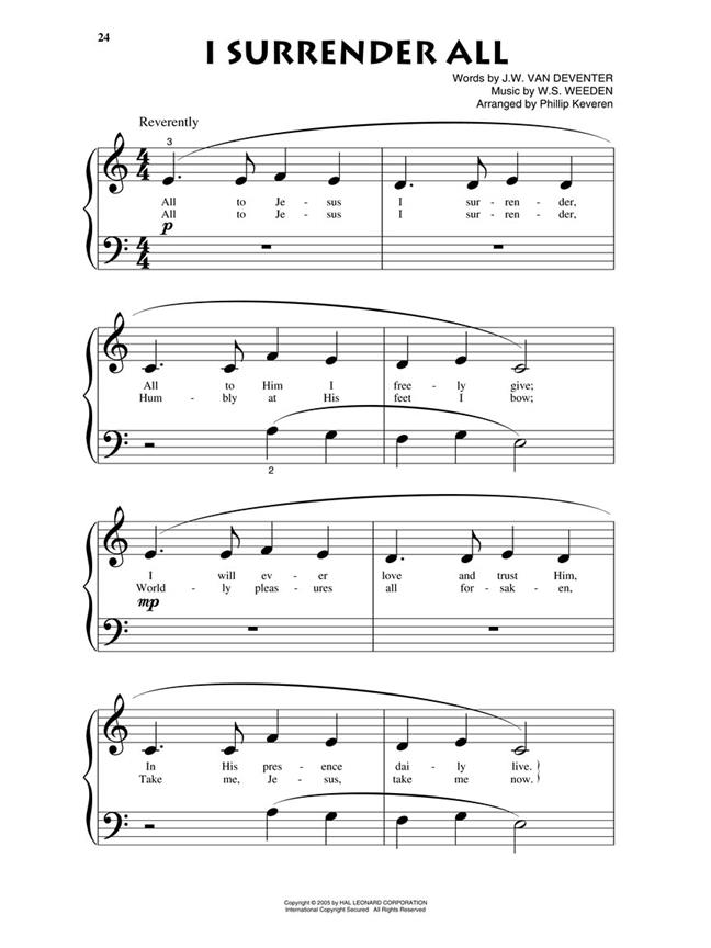 Easy Hymns - noty pro děti na klavír