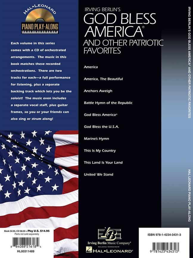 God Bless America and Other Patriotic Favorites - Piano Play-Along Volume 64 známé písně pro klavír