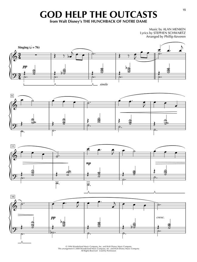 Disney Songs For Classical Piano - 15 Selections - The Phillip Keveren Series - známé skladby na klavír