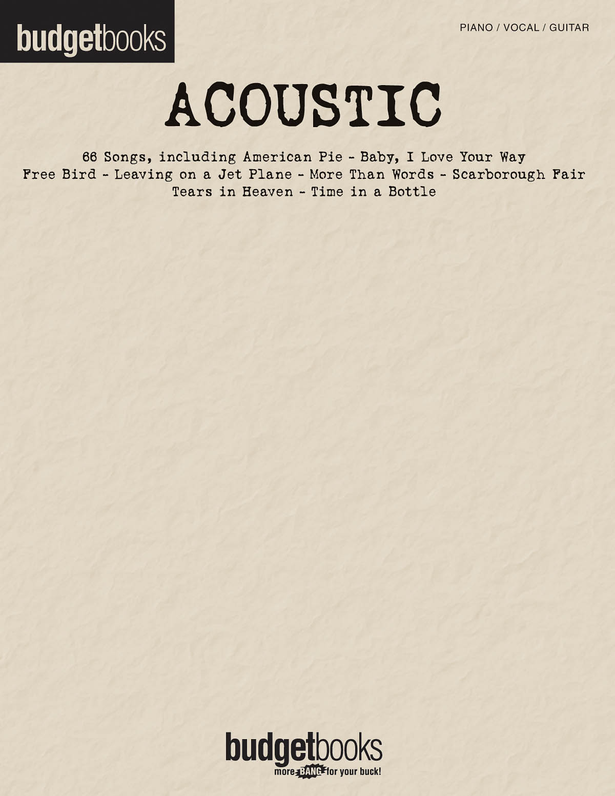 Acoustic - Budget Books - písně pro klavír, zpěv a kytaru