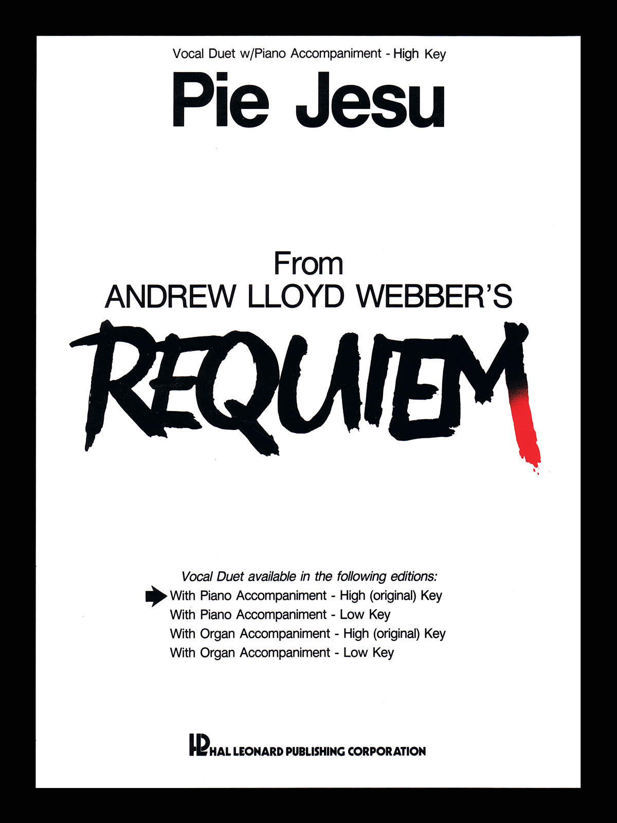 Pie Jesu (from Requiem) - High Key (Original) - písně pro dva zpěváky