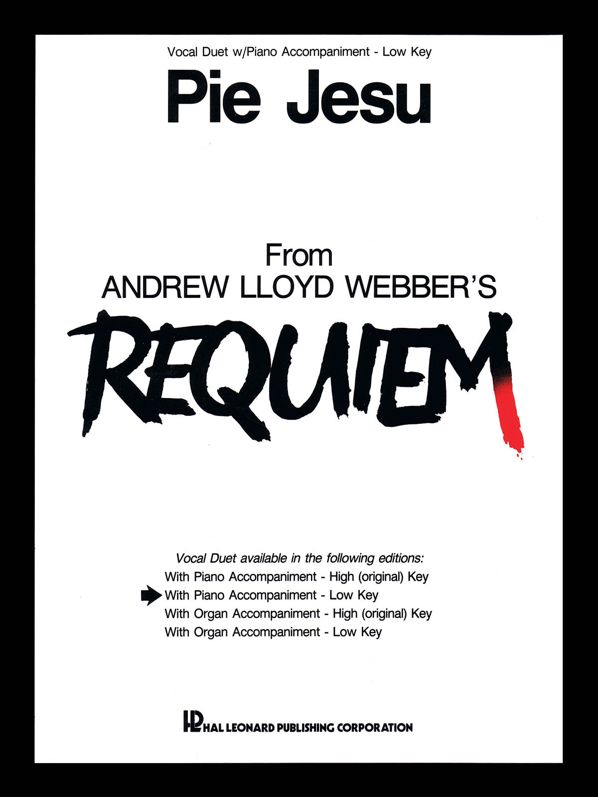 Pie Jesu (from Requiem) - Low Key - písně pro dva zpěváky