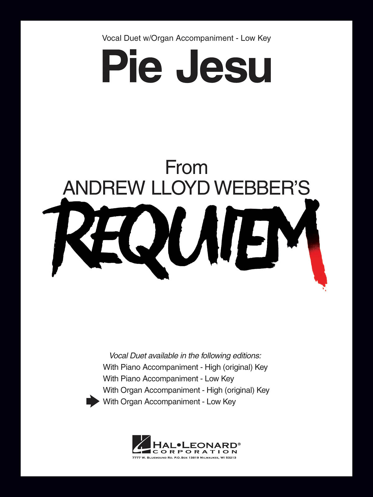 Pie Jesu (from Requiem) - Low Key - pro dva hlasy a doprovod