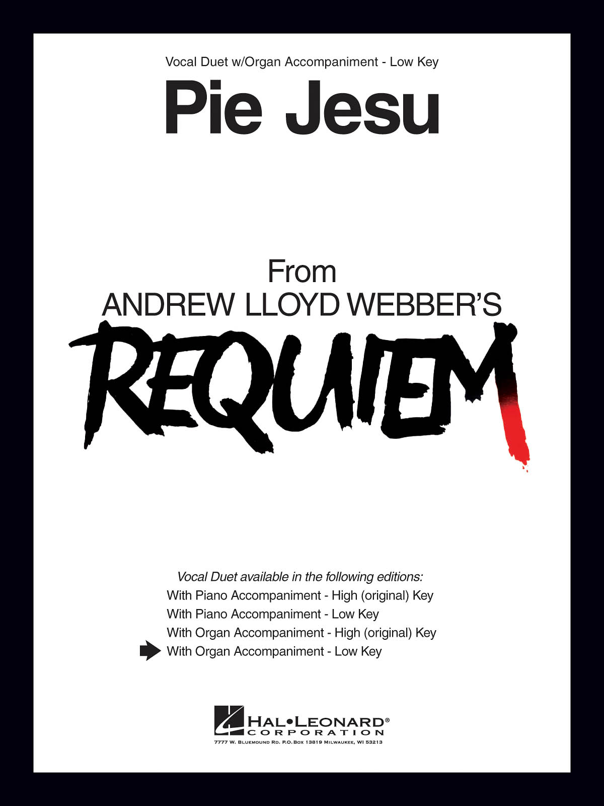 Pie Jesu (from Requiem) - Low Key - pro dva hlasy a doprovod