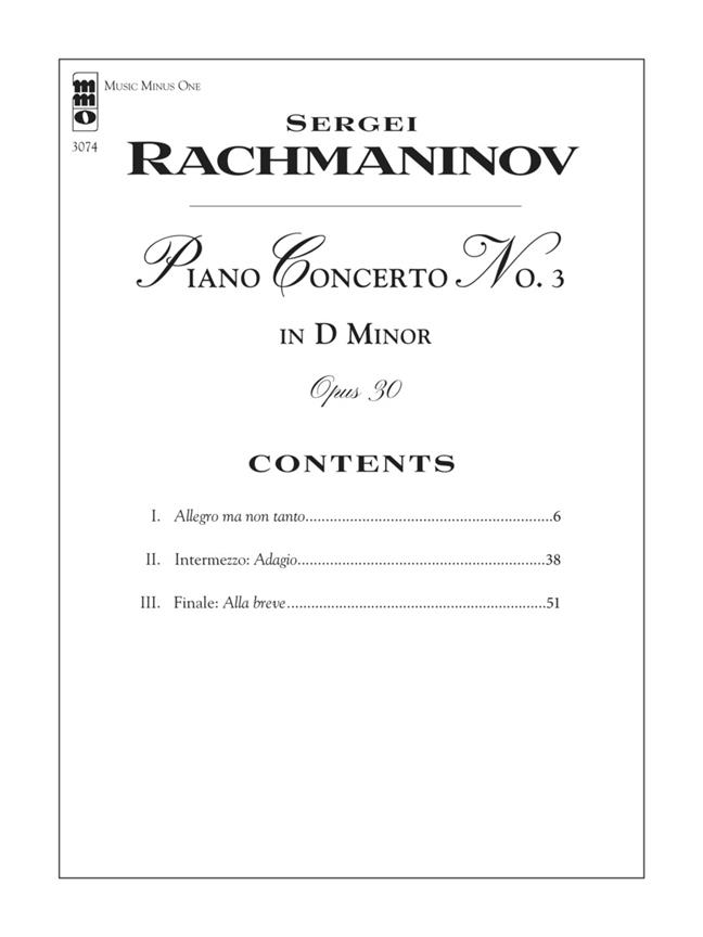 Concerto No.3 in D Minor, Op 30 - klasické skladby pro klavír