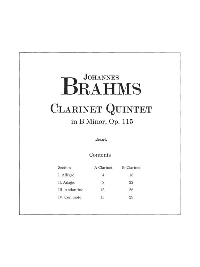 Clarinet Quintet in B minor, Op. 115 - 2-CD Set klarinetový Quintet