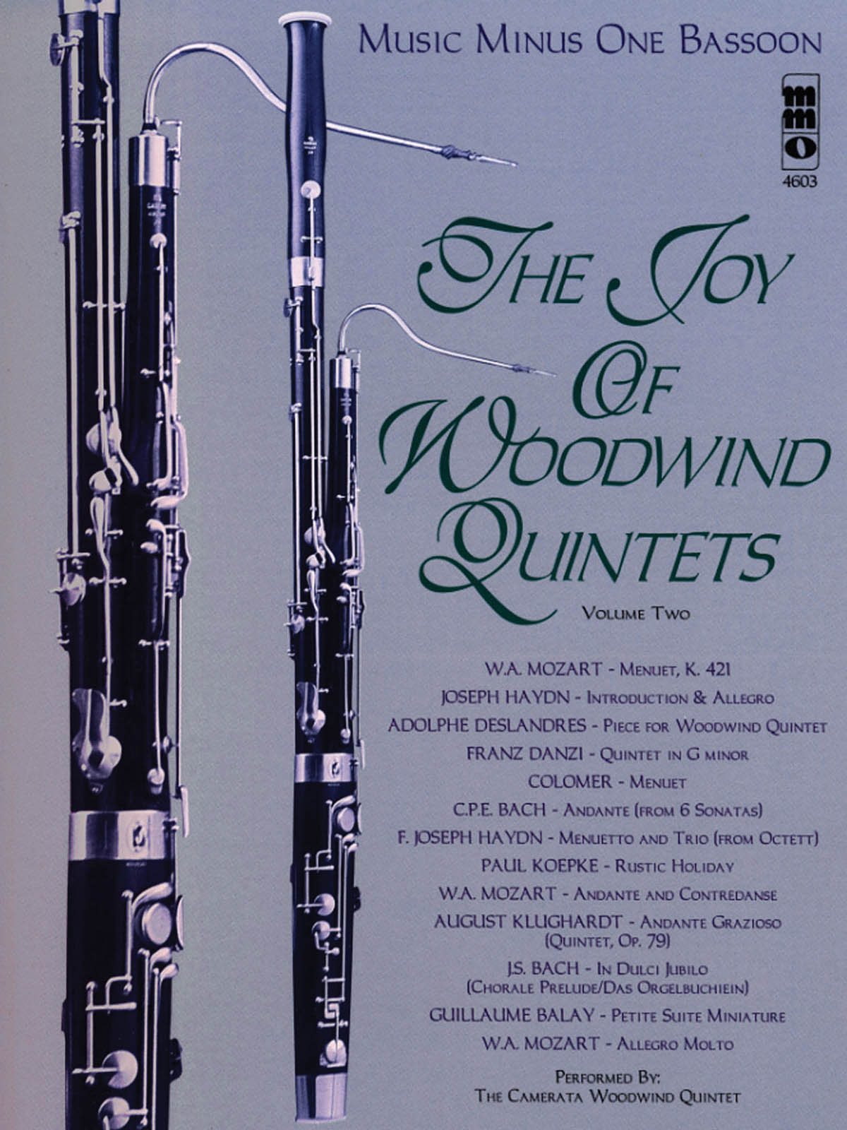 The Joy of Woodwind Quintets - Volume Two - Music Minus One Bassoon - fagot noty
