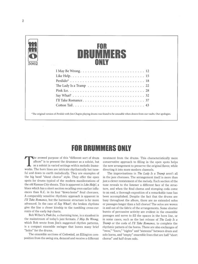 For Drummers only - Jazz Band Music Minus One Drummer - noty na bicí