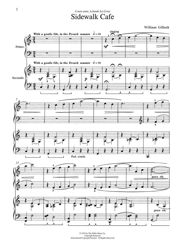 Sidewalk Café - 1 Piano, 4 Hands/Early Intermediate Level - pro klavír