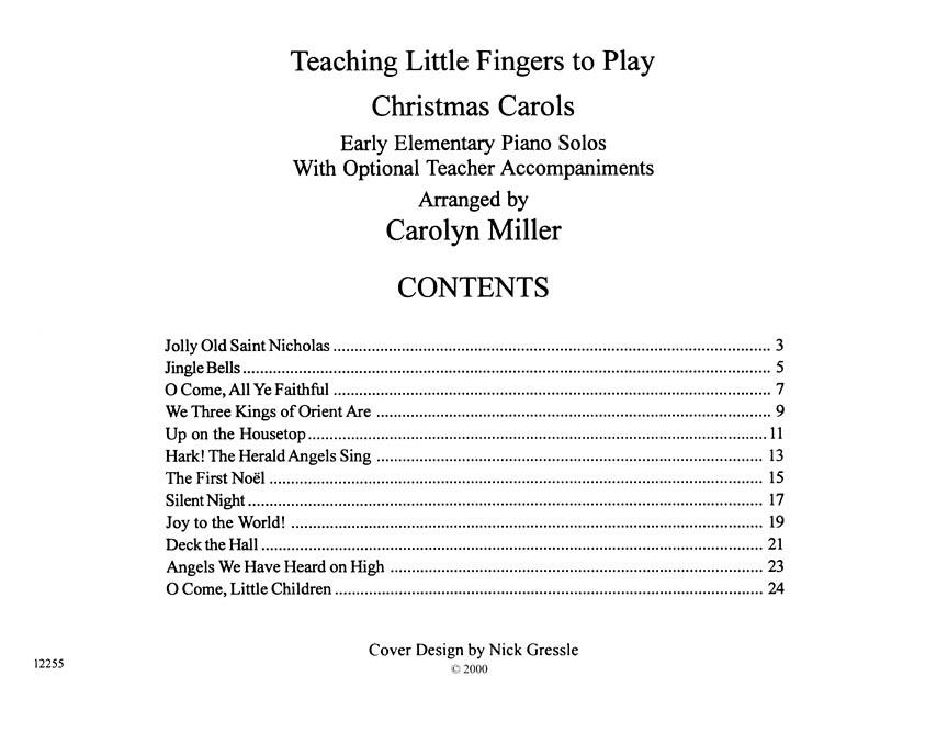 Teaching Little Fingers to Play Christmas Carols - A Christmas Book for the Earliest Beginner učebnice pro klavír