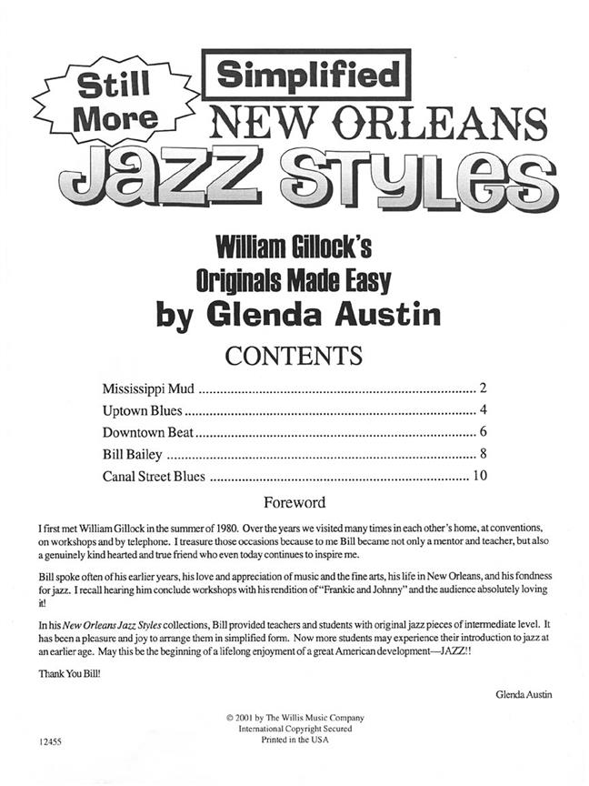 Still More Simplified New Orleans Jazz Styles - Later Elementary Level - pro klavír