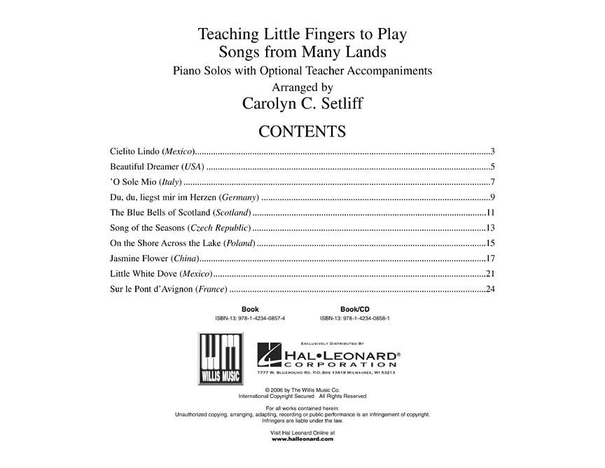 Teaching Little Fingers to Play Songs - From Many Lands, Teaching Little Fingers to Play/Early Elementary Level učebnice pro klavír