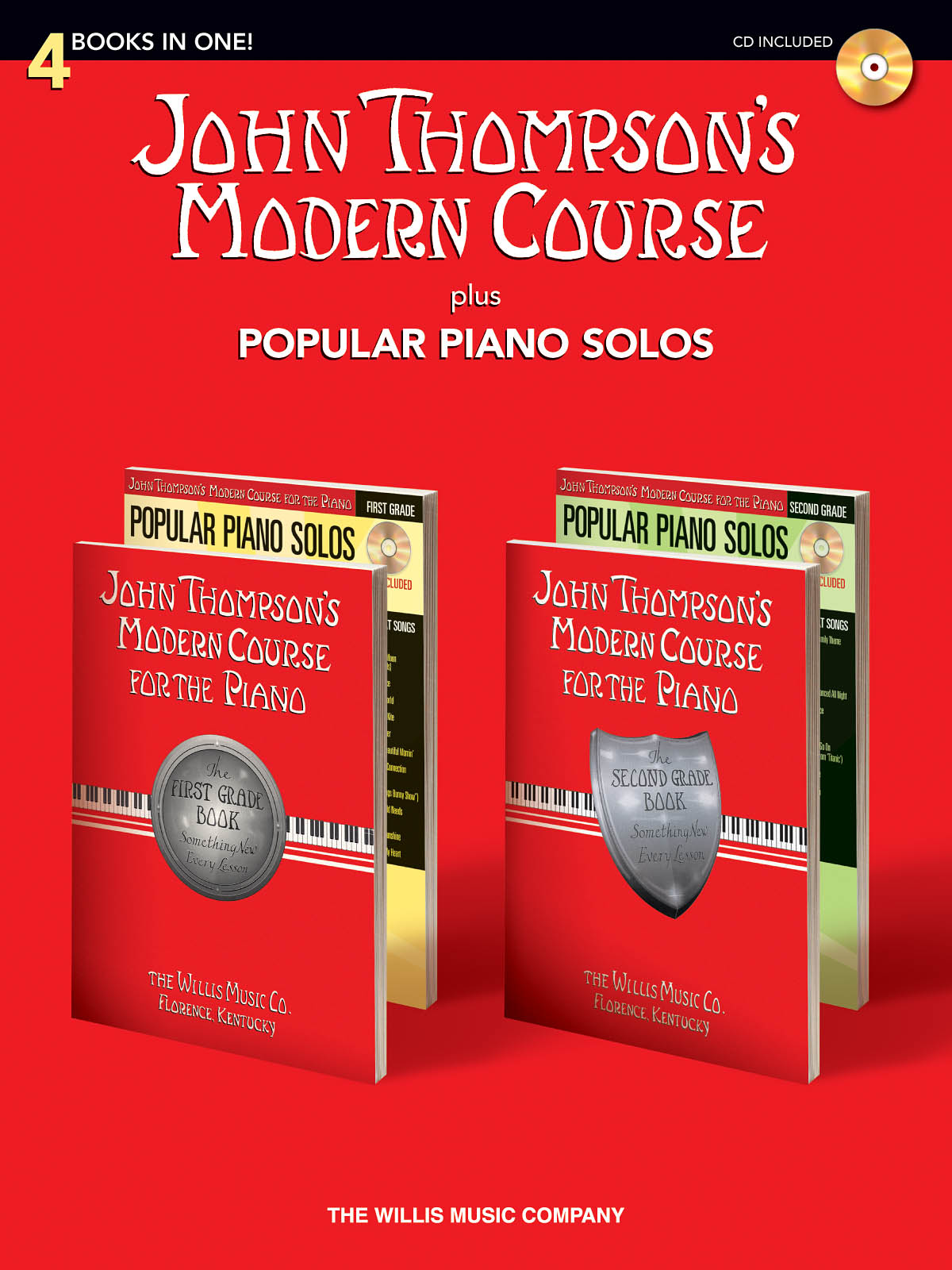 John Thompson's Modern Course Plus - Popular Piano Solos 4 Books in One! noty pro klavír